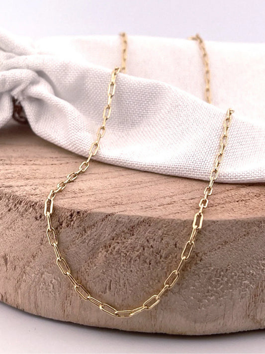 Gold Paperclip Charm Necklace