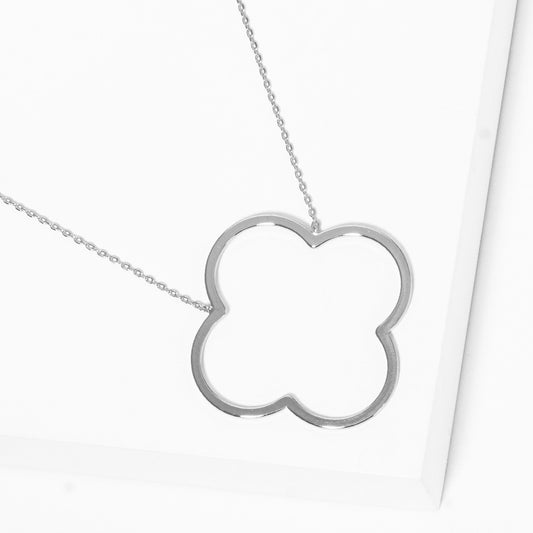 Large Clover Necklace - Silver