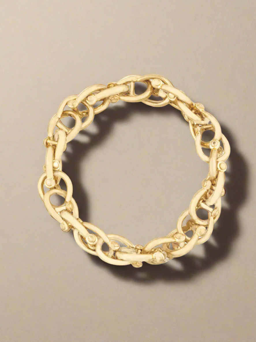 Gold Chain Link Chain Stretch Bracelet