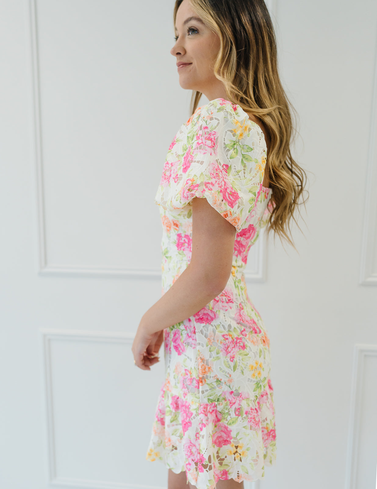 Lace Floral Mini Dress - FINAL SALE