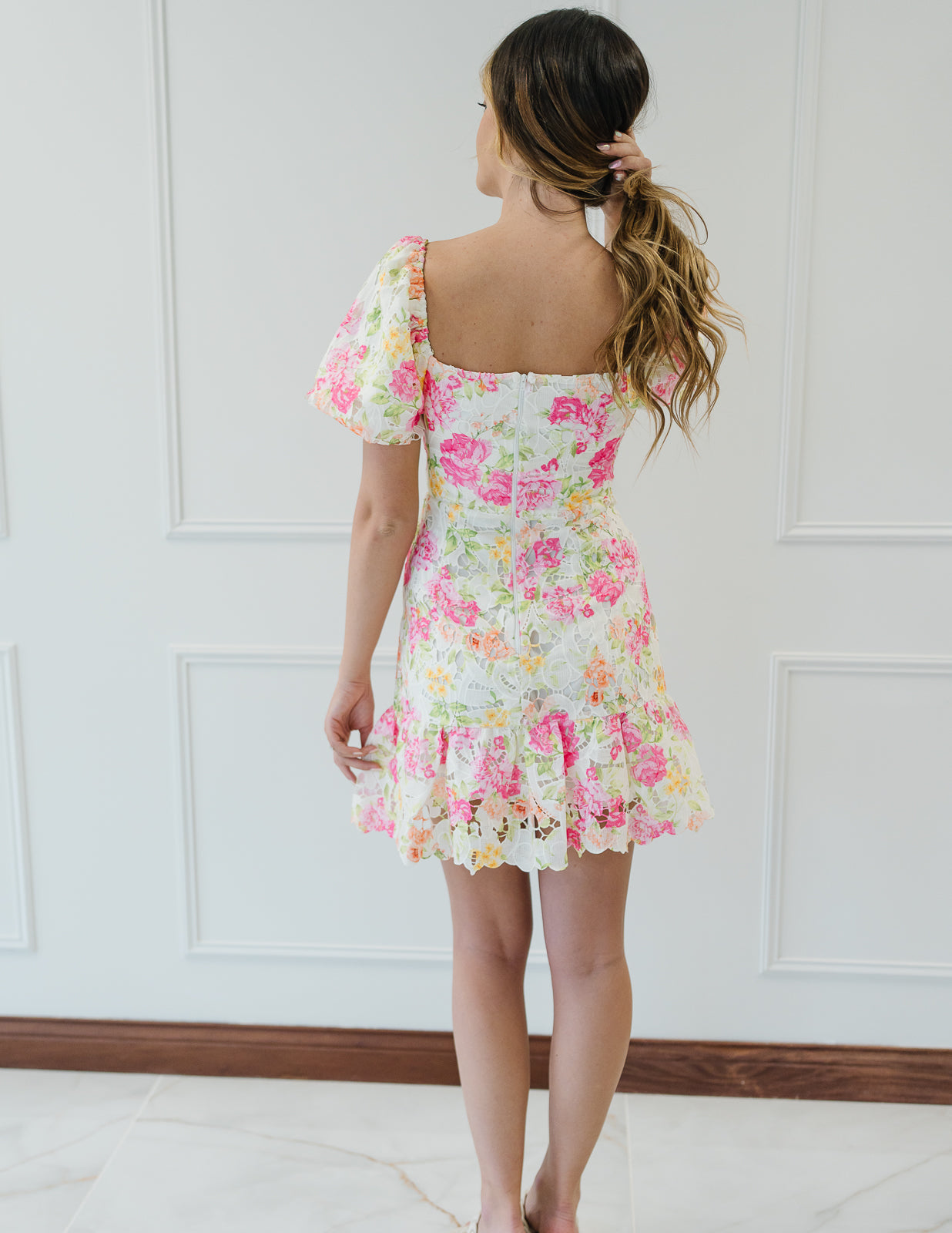 Lace Floral Mini Dress