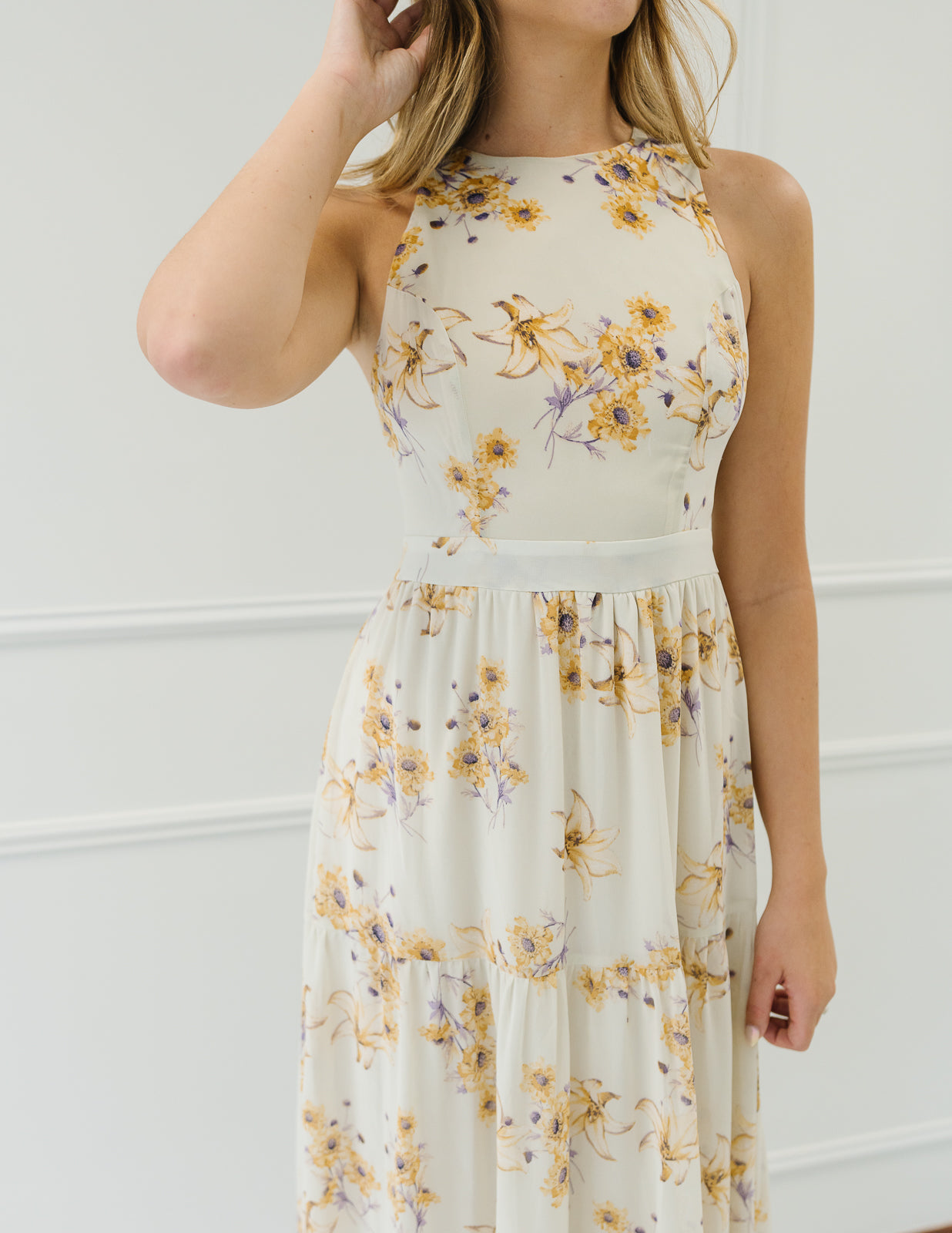 Yellow and Lilac Floral Dress