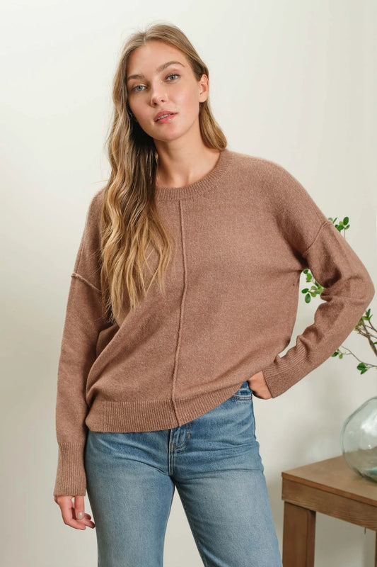 Deep Taupe Crewneck Sweater