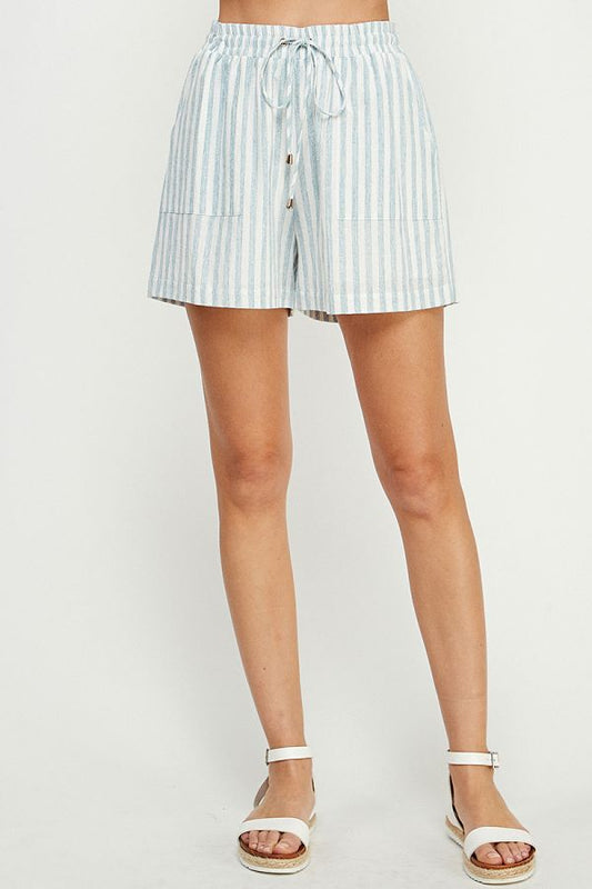 Soft Blue Striped Shorts