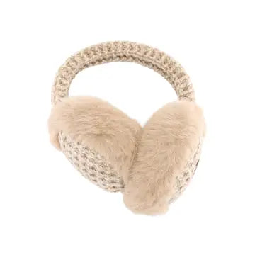 Heather Knitted Faux Fur CC Earmuff - Camel