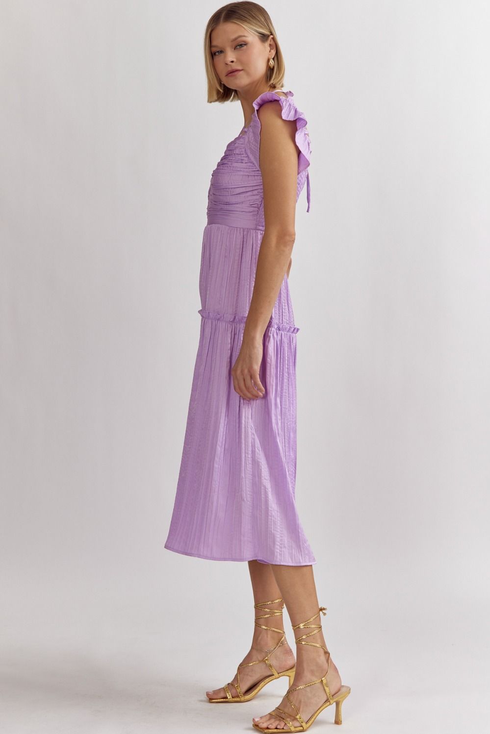 Lavender Halter Midi Dress