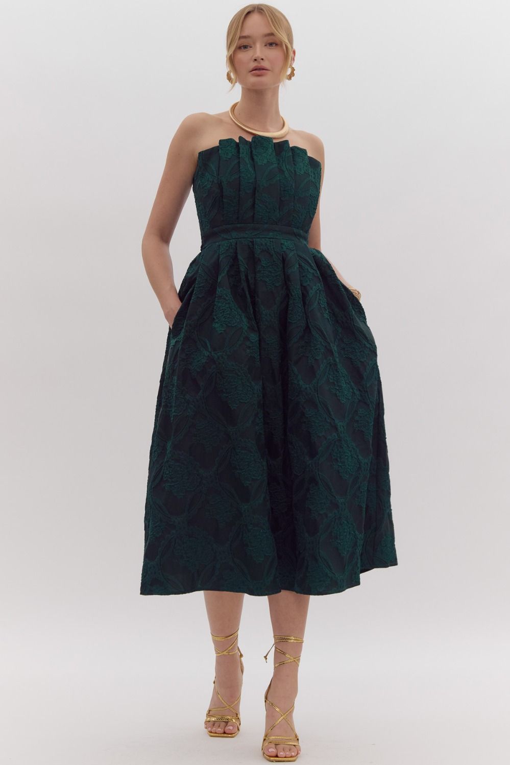 Emerald Green Midi Dress