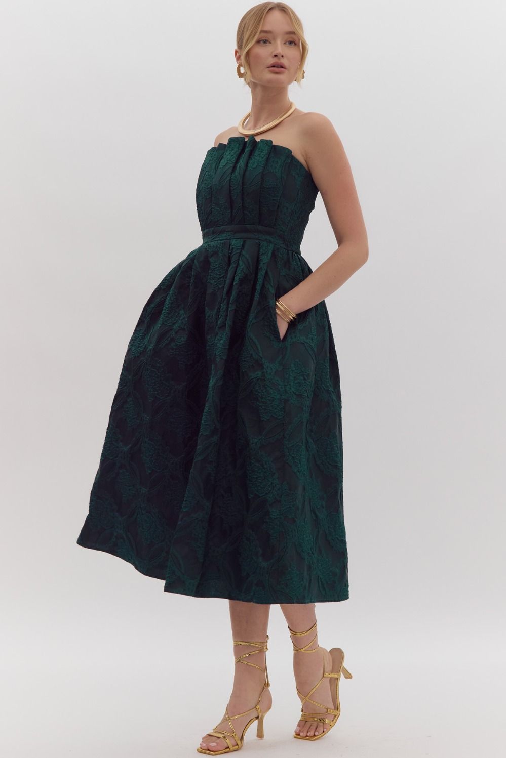 Emerald Green Midi Dress