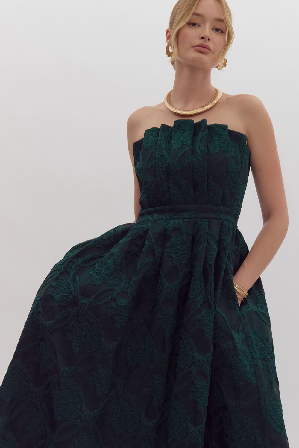 Emerald Green Midi Dress