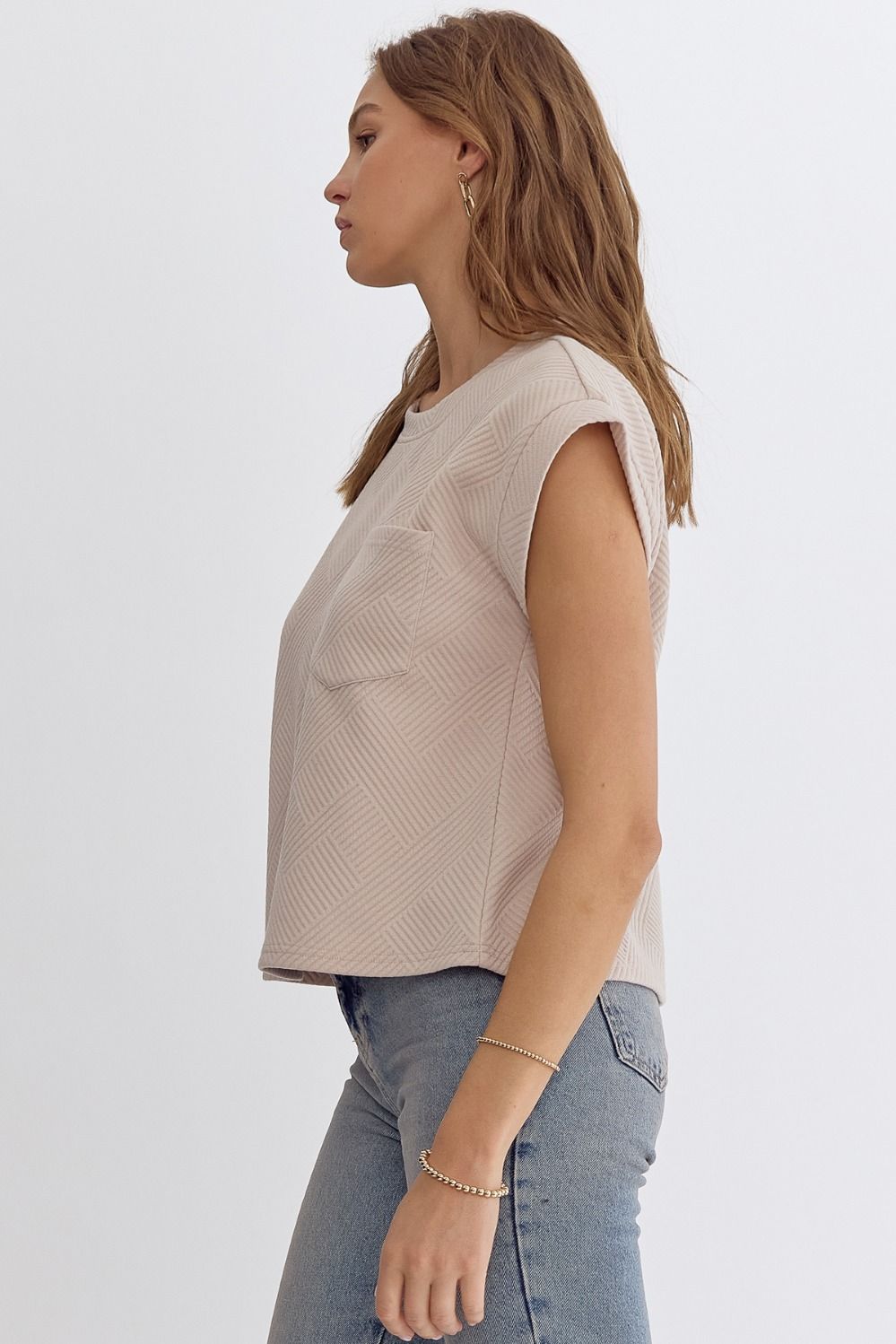 Taupe Textured Top
