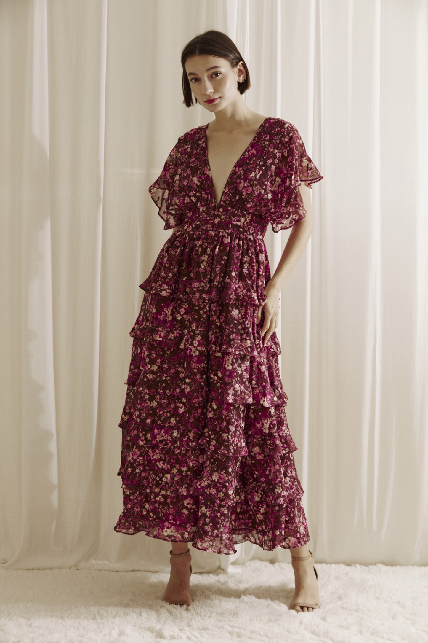 Berry Floral Dress