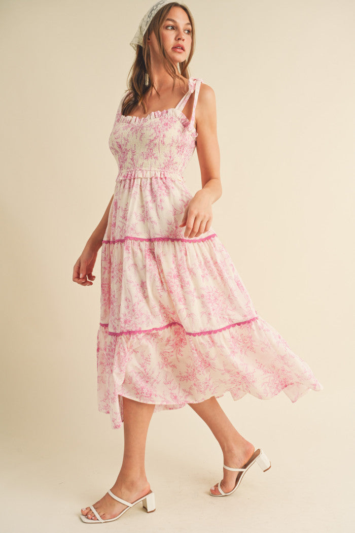 Charlotte Pink Midi Dress
