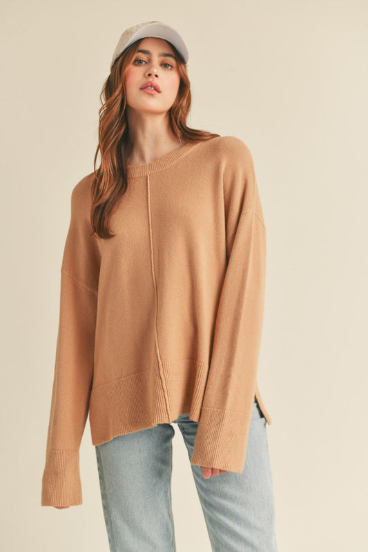 Camel Split Hem Sweater - FINAL SALE