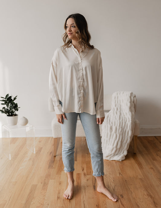 Satin Button Up
