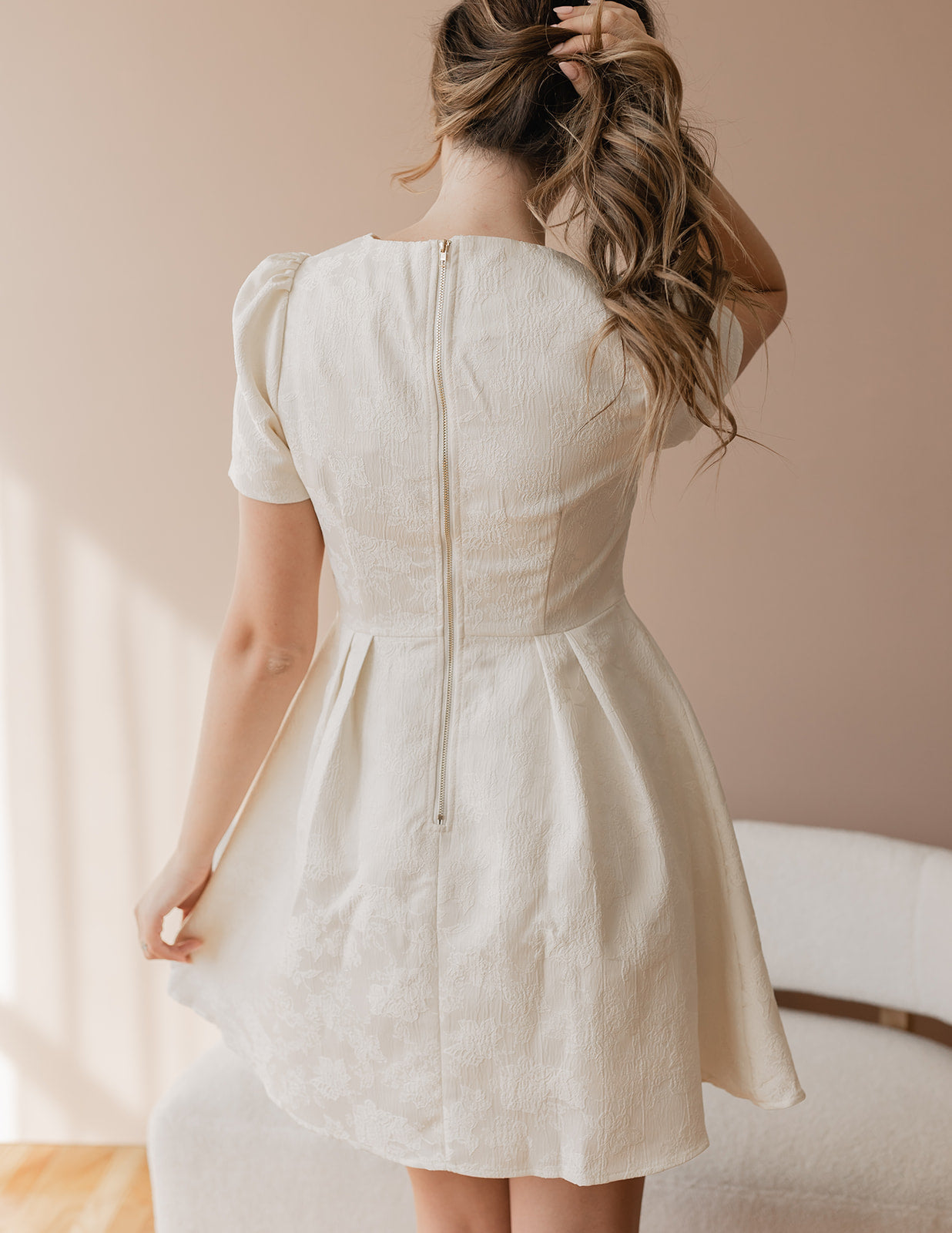 Cream Woven Dress