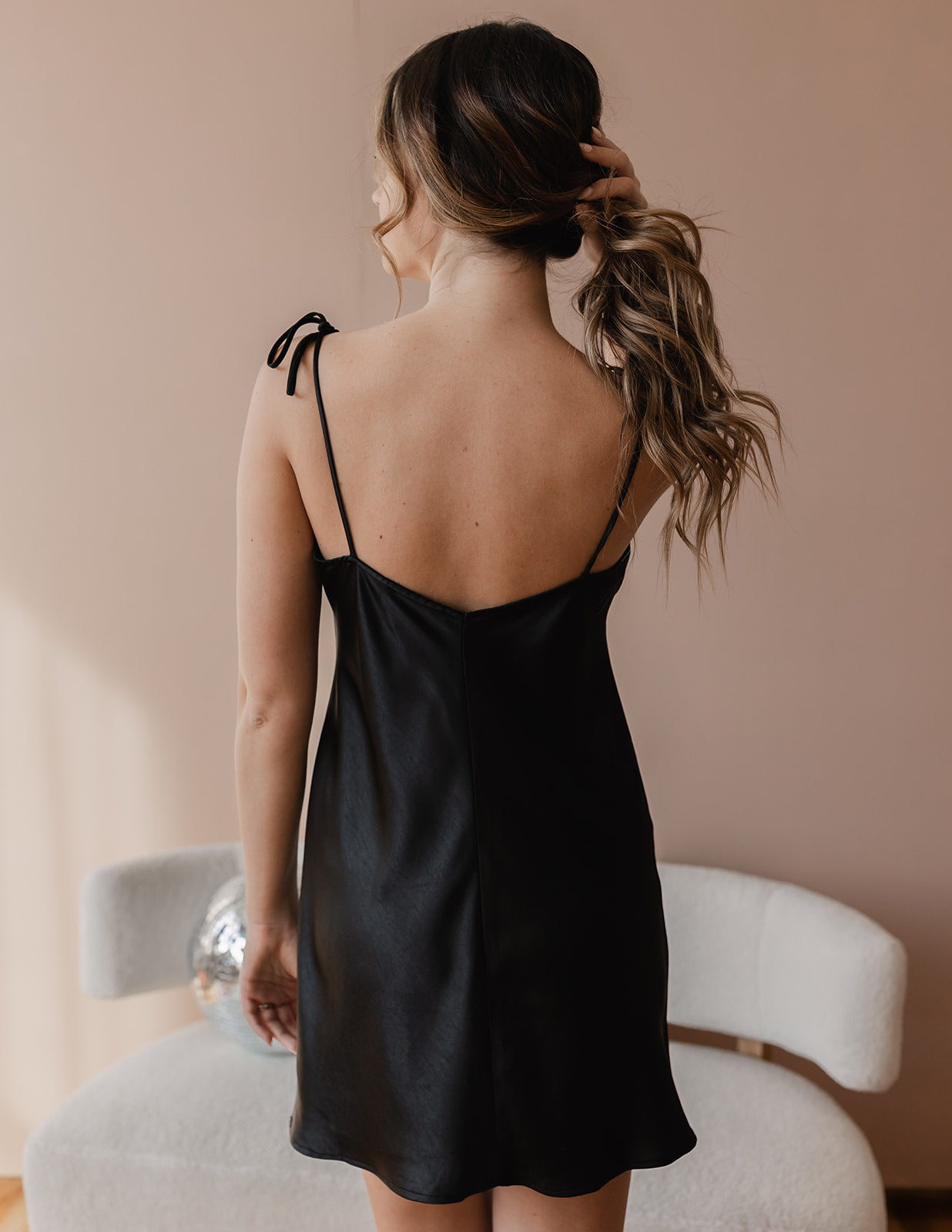 Kaylee Black Silk Dress