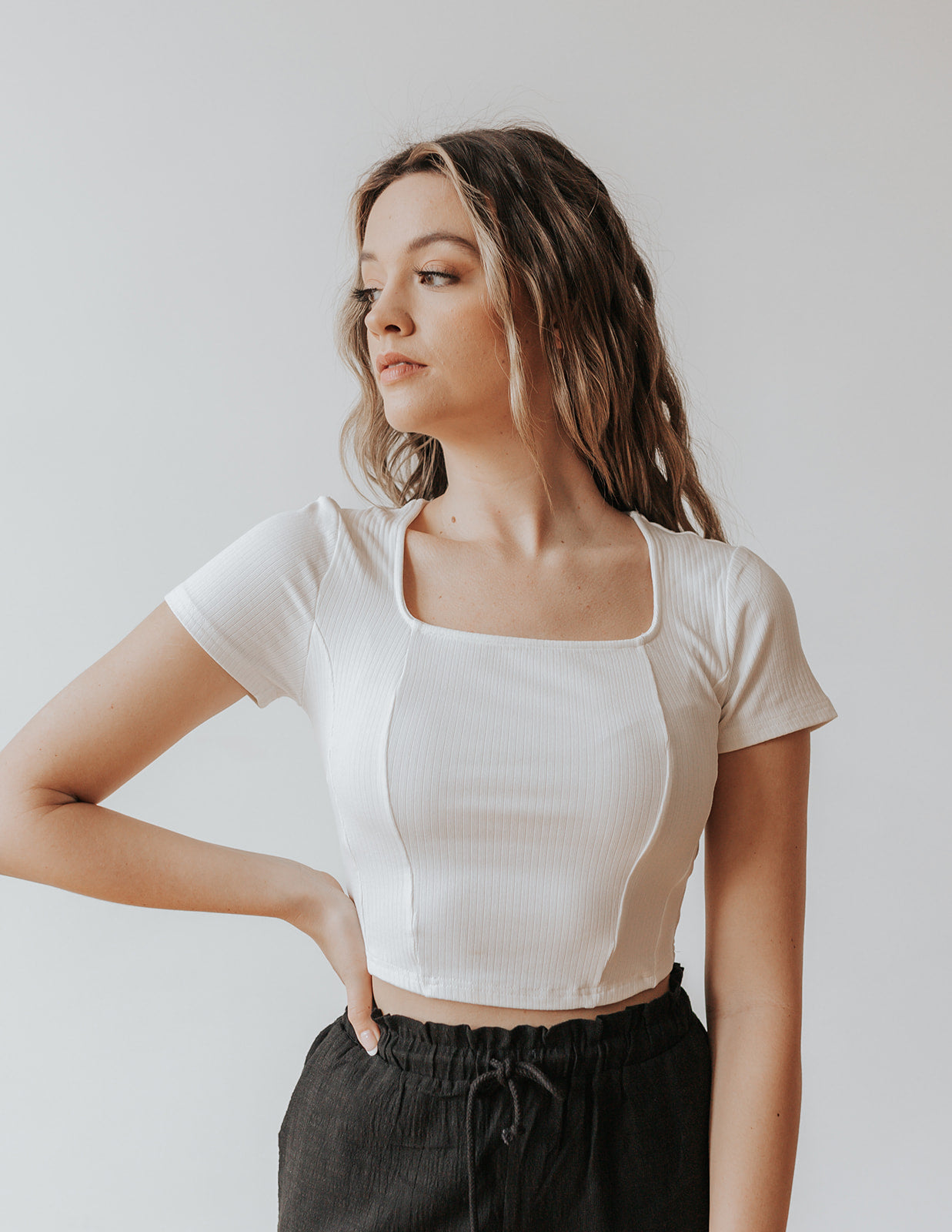 Ivory Cropped Tee