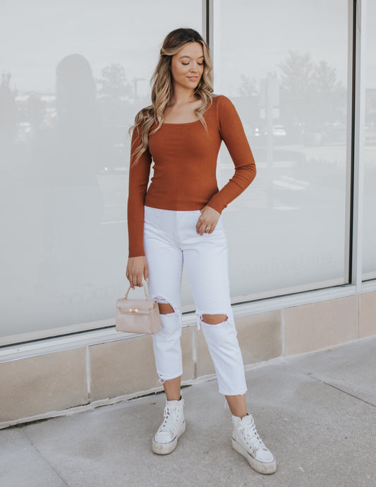 Rust Long Sleeve Top